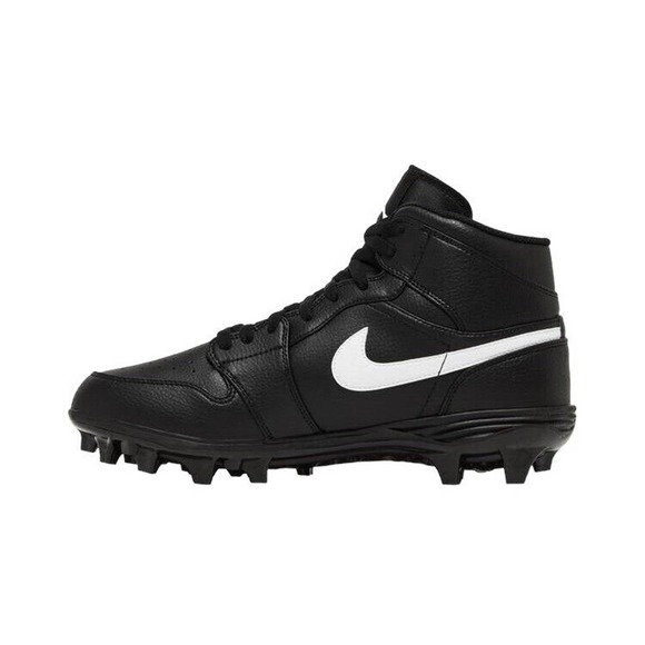 Jordan 1 Mid TD Mens Football Cleats Size 10.5 Black/White (2023) FJ6805 001 NEW main image 8